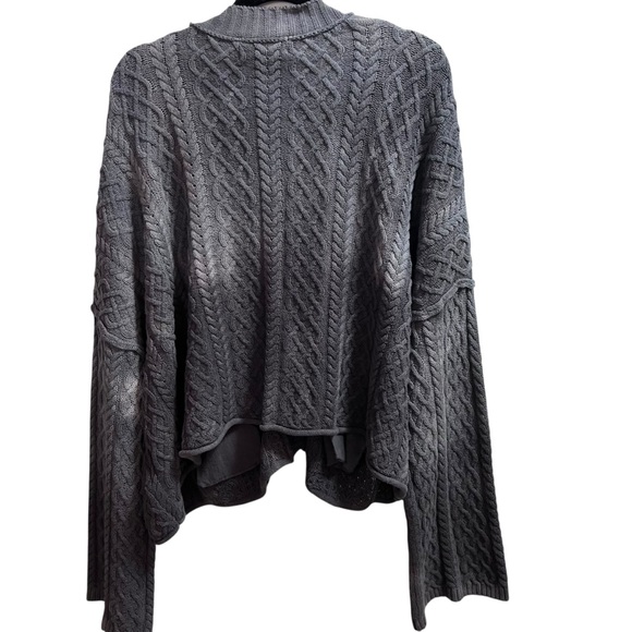 33. Free People • Washed Ashore Cardigan - Titanium Grey • S - Picture 4 of 7